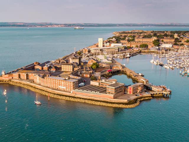 Early morning golden hour lighting up Fort Blockhouse. Picture: Brian Bracher Compass Aerial