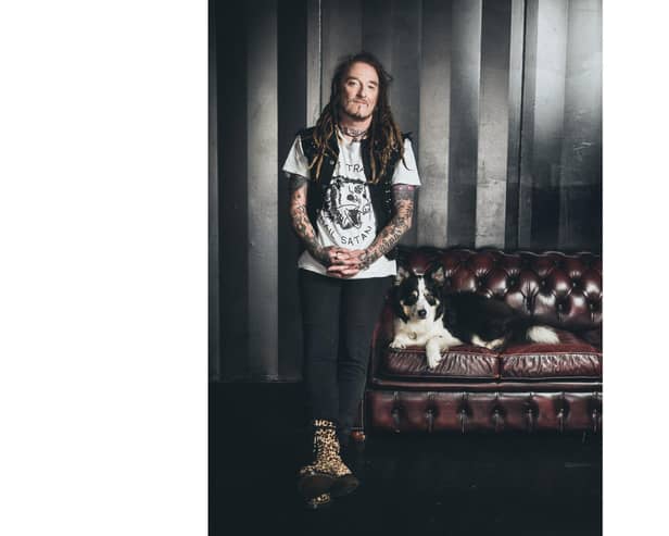 Ginger Wildheart with his beloved companion, Maggie. Picture: Andy Ford