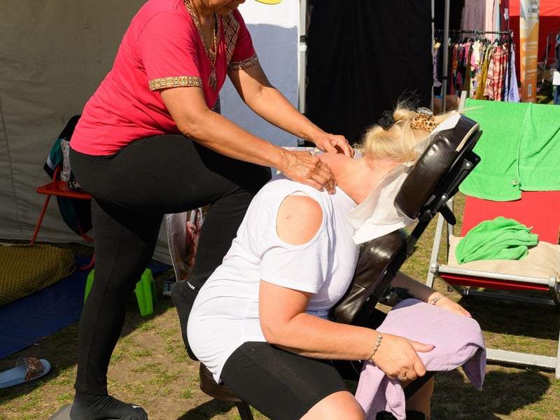 Pictured is: Sarah King from Portsmouth receives a Thai massage

Picture: Keith Woodland