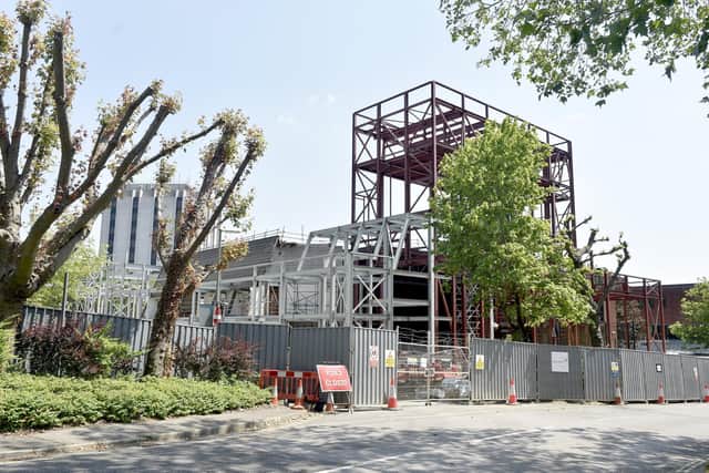 Ongoing developments of the new theatre in Fareham, opposite Fareham Borough Council civic offices. Taken June 2023.
Picture: Sarah Standing (130623-5323)