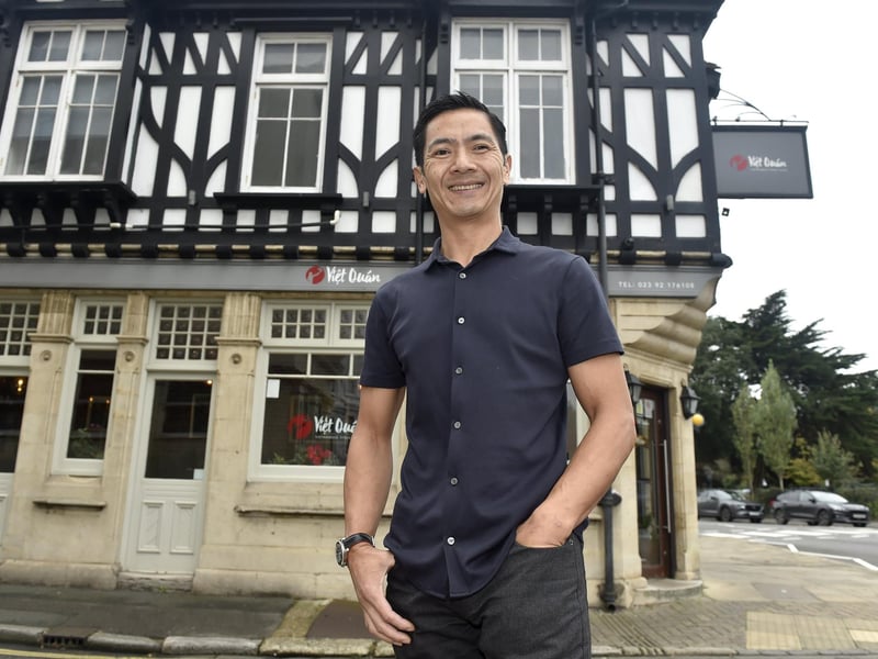 SquareMeal says that Viet Quan is a 'fantastic independent, family-run Vietnamese restaurant sits right on the edge of Ravelin Park. If you're on the hunt for good, wholesome Vietnamese home cooking, Viet Quan Cafe delivers with warm, friendly service to match.'   Pictured is: Co-owner Vu Doan.Picture: Sarah Standing (151024-3487)