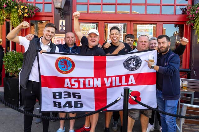 The supporters have travelled from Birmingham ahead of tomorrow's friendly against Stade Rennais. Picture: Mike Cooter (290722)
