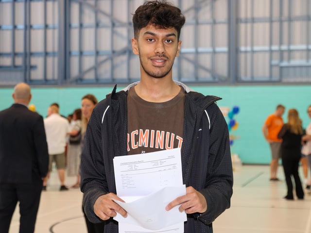 Talha Nasir, 18, who studied Biology, Chemistry and Geography at UTC, Hilsea. He is heading off to University of Surrey to study Chemistry
Photos by Alex Shute