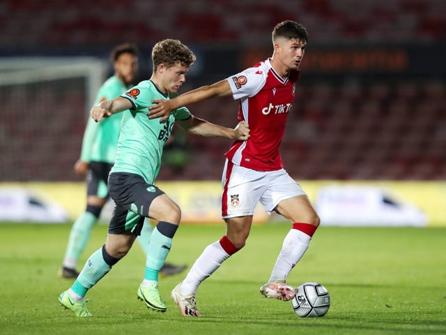 Exciting 23-year-old Welshman has bagged 14 goals from the left flank in an impressive term to date for Wrexham. (Photo by Lewis Storey/Getty Images)