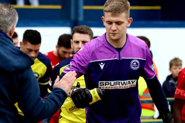 Brighton goalkeeper Fynn Talley made his Gosport Borough loan bow in the home win over Harrow Borough Picture: Tom Phillips