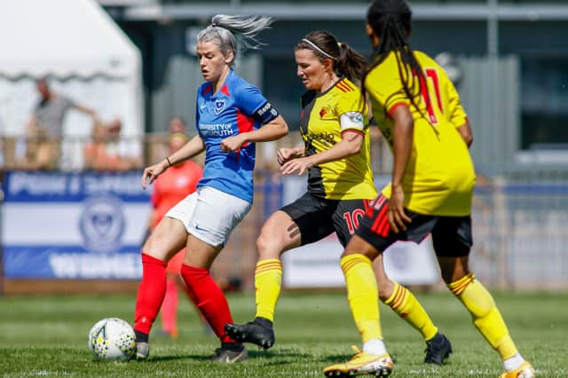Action from Portsmouth Women's game against Watford earlier in the season. Picture: Jordan Hampton