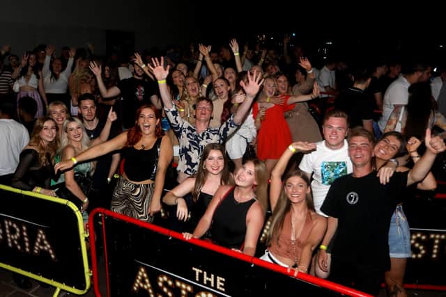 Hundreds of revellers packed out The Astoria nightclub in Portsmouth last night as Covid-19 restrictions were lifted.  Picture: Sam Stephenson