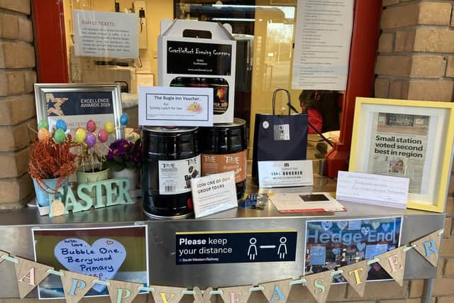 Sheree Whetren, from Gosport, works for SouthWestern Railway and is running a virtual raffle for Action For Children. Pictured: Some of the raffle prizes up for grabs
