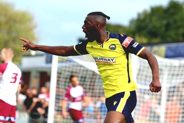 Nick Dembele hit four goals in Gosport's win over Paulsgrove. Picture: Tom Phillips