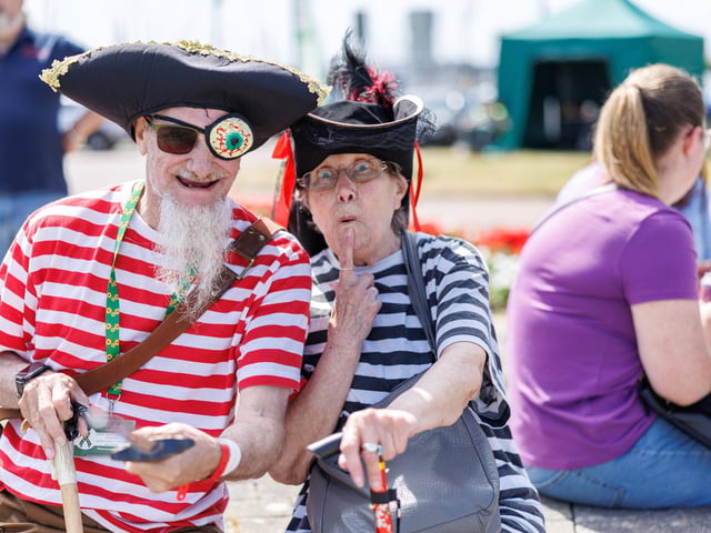 Sue and Bob enjoying their time at the shanty festival. Picture:Marcin Jedrysiak