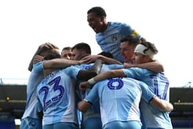 Coventry celebrate their goal against Sunderland. Photo by Lewis Storey/Getty Images