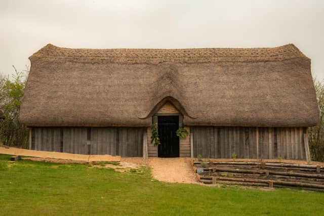 Reconstruction of a traditional Anglo-Saxon hall house at Butser Ancient Farm. Pic supplied