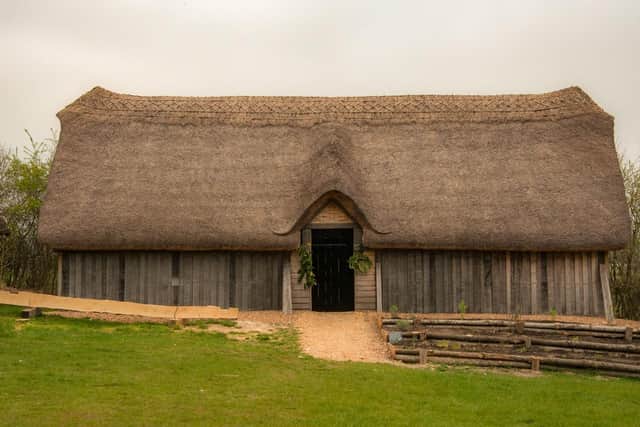 Reconstruction of a traditional Anglo-Saxon hall house at Butser Ancient Farm. Pic supplied