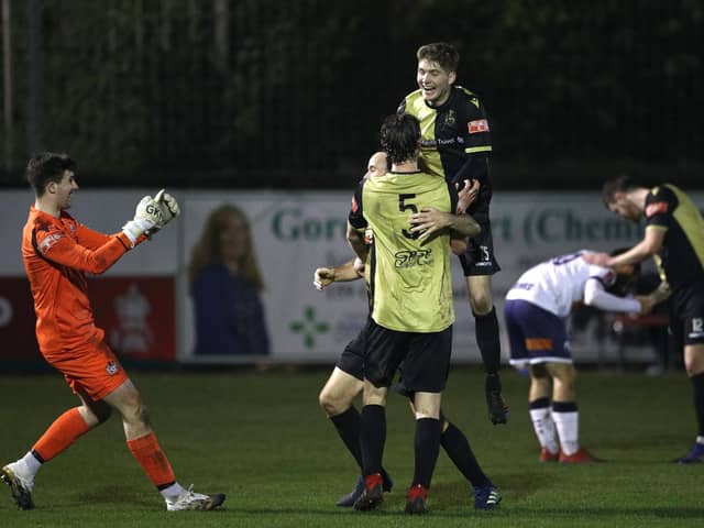 Marine are delighted at the final whistle. Picture: Jan Kruger/Getty Images