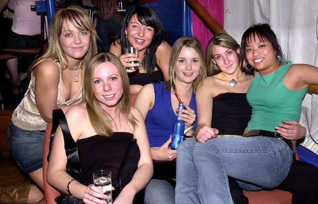 Revellers having a good time at the Bar Bluu complex, Clarendon Road, Southsea - (042347-0007)