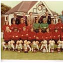 Mike Swain lines in a mid-1970s Fareham Town team photo. Back (from left) Terry Cannings, Dave Thomas, Ken Atkins, Len Abrahams, John Richardson, Ernie Hills, Alan Williams, Arthur Williams, Tom Jewitt. Middle: Bobby Taubman, George De St Croix, Dick Cade, Richard Duke, Paul Grant, Mick Richards, Phil Pollard, Jimmy Searle, Dave Ings, Barry Bailey, Ian Broomfield. Seated: Jim Ramsay, Barry Brear, Peter Farley, Roger Buckland, Tony Callahan, Mick O’Neill, Dave Stokes, Mike Swain, Simon O’Neill, Ian Brown.