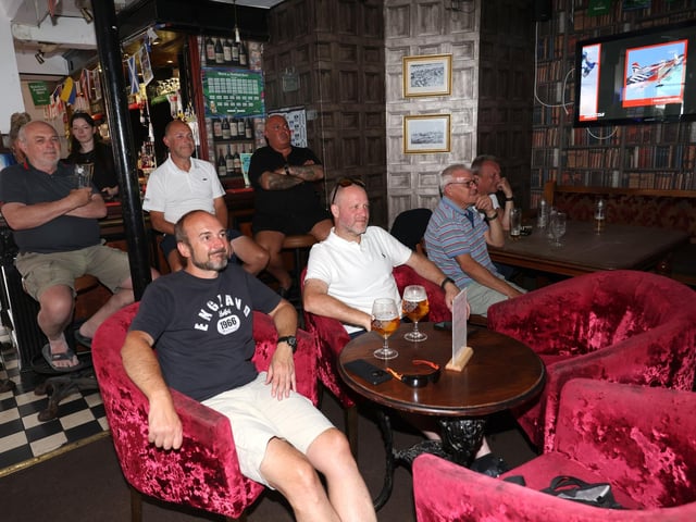 Fans watching the action from The Kings on Albert Road.Picture: Sam Stephenson.