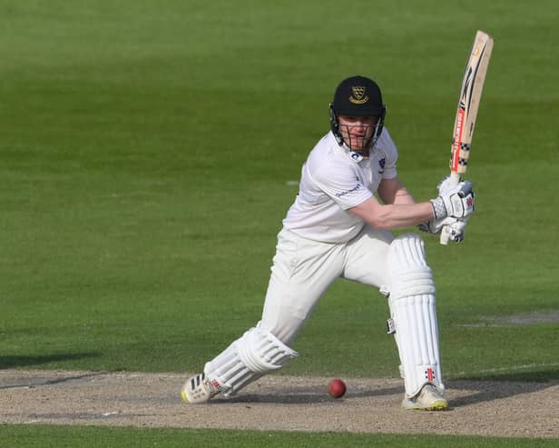 Ben Brown hit a half-century on day two at Scarborough. Photo by Mike Hewitt/Getty Images