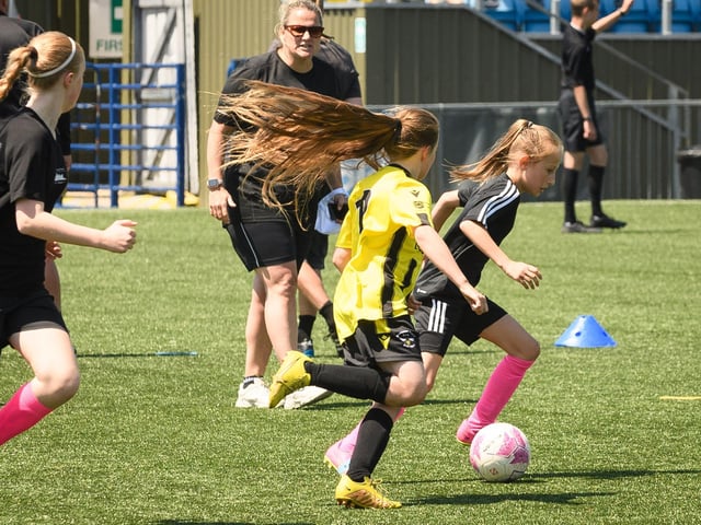 Girls' football action from the Havant & Waterlooville Summer Tournament. Picture: Keith Woodland (030621-29)