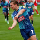 David Wheeler celebrates his goal against for Wycombe against Fleetwood. Picture: Clive Brunskill/Getty Images