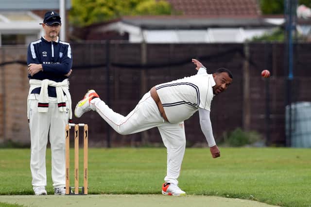 Kerala 3rds bowling against Portsmouth Community at Cockleshell Gardens. Picture: Neil Marshall