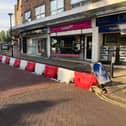 The barricades in Market Parade, Havant. Picture: Mike Wooldridge