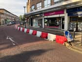 The barricades in Market Parade, Havant. Picture: Mike Wooldridge
