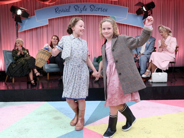 Young competitors in the best dressed competition at Goodwood Reviva. Photo: Kieran Cleeves/PA Wire