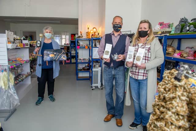 Shop directors, Ian and Carole Smith with Bev Morgan in the shop
Picture: Habibur Rahman