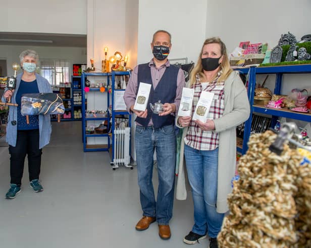 Shop directors, Ian and Carole Smith with Bev Morgan in the shop

Picture: Habibur Rahman