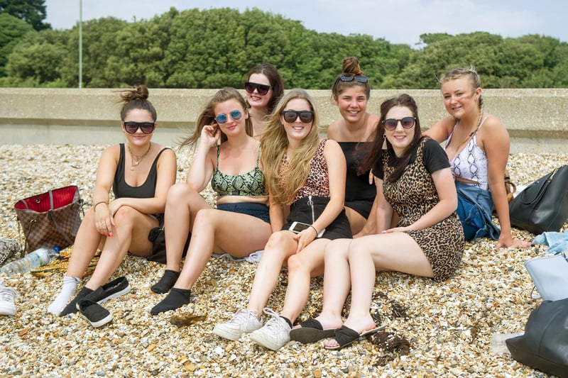 Hottest day of the year. Hot weather at Stokes Bay 25th July 2019.
Pictured: St Vincent college girls having fun in the sun.
Picture: Habibur Rahman