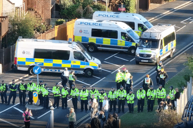 There was a large police presence in Gosport on October 4