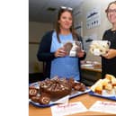 The Defence School of Marine Engineering has raised money for Sophie's Legacy by hosting cake sale. 
Pictured: Sam Martin and Lisa Down
