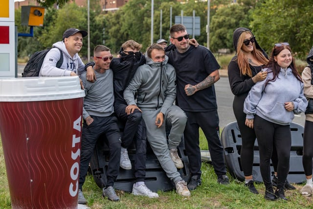 Anti-immigration protest formed near the UK Border Agency Building in Portsmouth. Picture: Mike Cooter (070824)