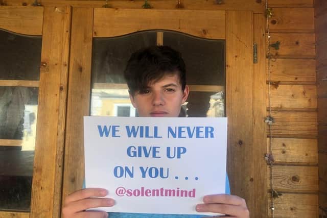 Harrison Rhys, 14, has written and recorded a song to raise money for the mental health charirty, Solent Mind.