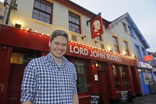 As landlord Chris Vaux would tell you, there is much to smile about the the Lord John Russell's beer garden in Albert Road. Picture Ian Hargreaves  (171680-1)