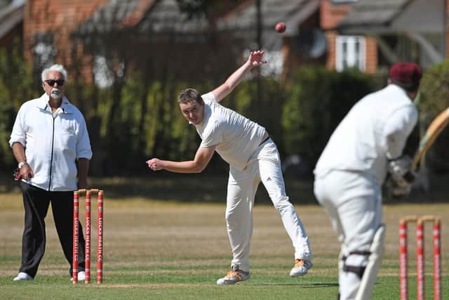 Fareham and Crofton 2nds bowler Sam Lindsay. Picture: Neil Marshall
