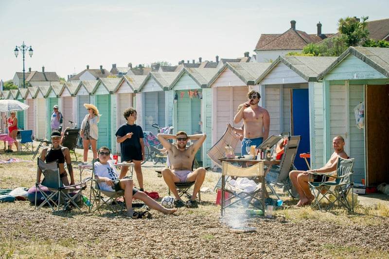 Hot weather taken on 25th June 2020.
Pictured: Friends enjoying a socially distance barbeque at Eastney Esplanade.
Picture: Habibur Rahman