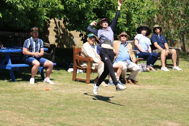 Missed it! The ball sails over the head of the Portsmouth & Southsea fielder. Picture: Dave Reynolds