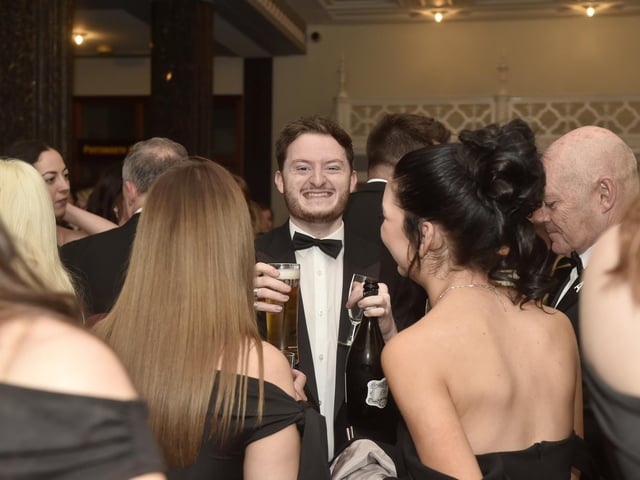 Cheers! Guests gathered for a welcome drink ahead of the award ceremony. Picture: Sarah Standing (270325-1169)