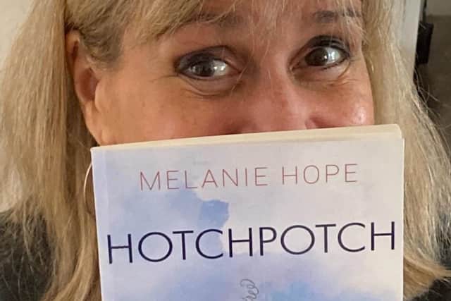 Author Melanie Hope with her new book, Hotchpotch