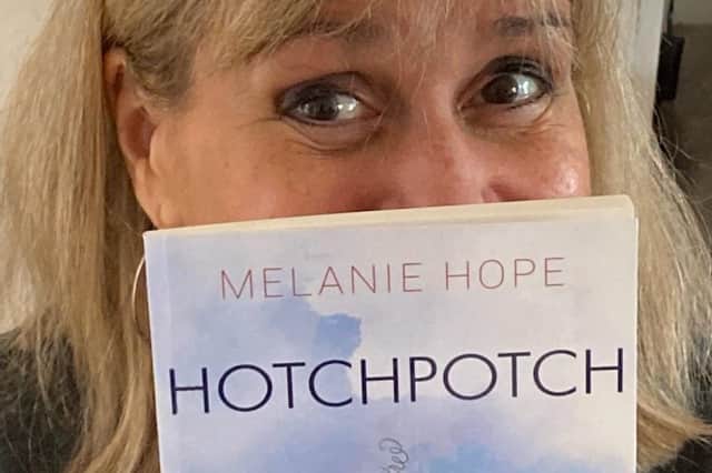 Author Melanie Hope with her new book, Hotchpotch