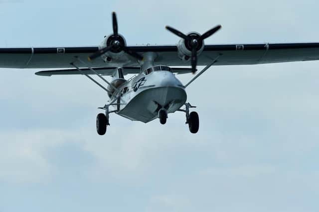 G-PBYA, a 1943 Catalina Flying Boat, landed at Solent Airport on September 15, 2021. Picture: Chris Moorhouse