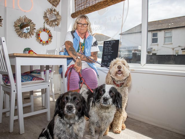 Cafe Boho opened its doors Thursday, May 20 on Hayling Island. Pictured - Susan Sturt, one of the first customers at Cafe Boho on Hayling Island