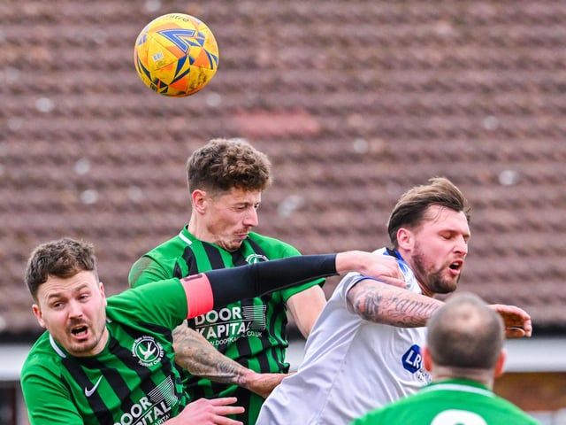 Clanfield (white/blue) v Andover New Street Swifts. Picture by Richard Murray