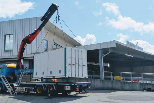 The battery being delivered to the port. Picture: Portsmouth International Port