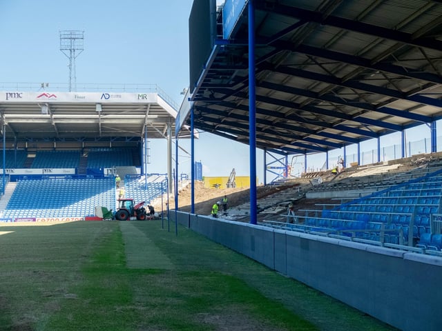 Work continues to progress in the Milton End, which will house up to 3,200 supporters when complete.