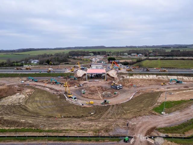 The M27 remains closed over the festive period as a new tunnel is positioned as part of a new junction.Pictured - The M27 closed as works continuePhotos by Alex Shute