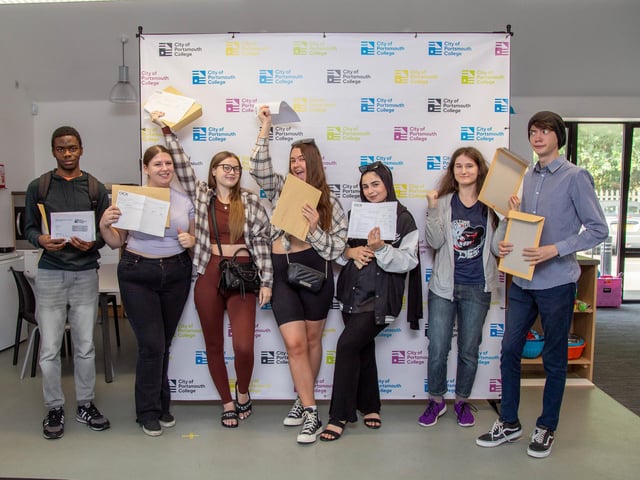 Students with their results at Portsmouth College
Picture: Habibur Rahman