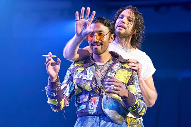 Shane David-Joseph as Puck with David Sturzaker as Oberon in CFT's A Midsummer Night's Dream. Picture: Manuel Harlan